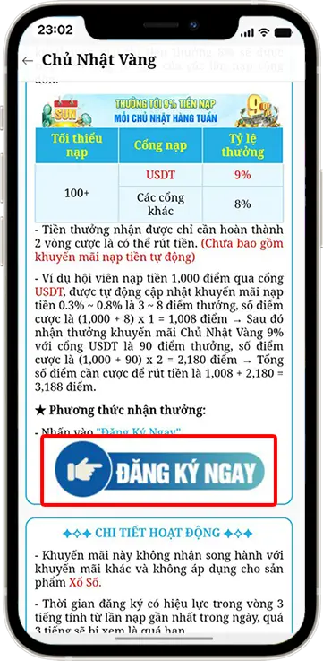 Bước 3: Ấn vào mục "Đăng Ký Ngay"